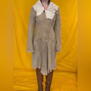 Nigel Preston & Knight Leather Shearling Coat